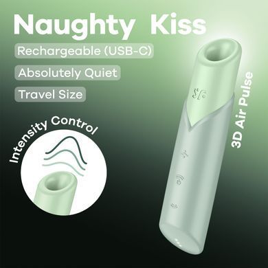 Вакуумный стимулятор Satisfyer Naughty Kiss, мятный