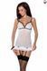 Сорочка прозрачная с пажами ORIHIME CHEMISE white L/XL - Passion, трусики, стрэпы