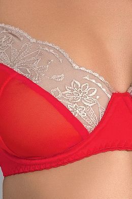Комплект белья LORAINE SET red S/M - Passion Exclusive: лиф, стринги, пояс для чулок