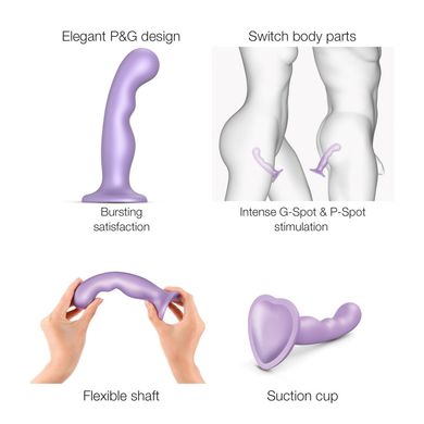 Насадка для страпона Strap-On-Me Dildo Plug P&G Lilas Metallic XXL