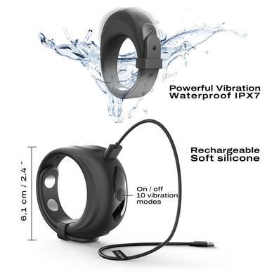 Эрекционное виброкольцо Dorcel Fit Vibe Ring, черное