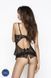 Комплект белья IMAGINE SET OpenBra black S/M - Passion: лиф - мини-сорочка, трусики с оборками