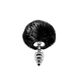 Металлическая анальная пробка Кроличий хвостик Alive Fluffly Twist Plug S Black