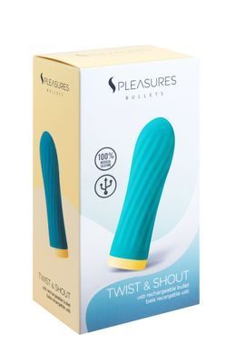 Віброкуля S Pleasures Bullets Twist & Shout Turquoise, бірюзова