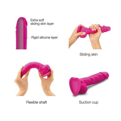 Реалистичный фаллоимитатор Strap-On-Me Sliding Skin Realistic Dildo Fuchsia - S, эффект подвижной кожи