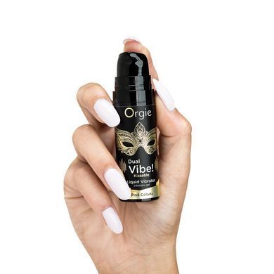 Жидкий вибратор Orgie Dual Vibe! Pina Colada Kissable Liquid Vibrator, 15 мл