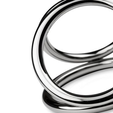 Потрійне ерекційне кільце Sinner Gear Unbendable &ndash; Triad Chamber Metal Cock and Ball Ring &ndash; Large, срібне