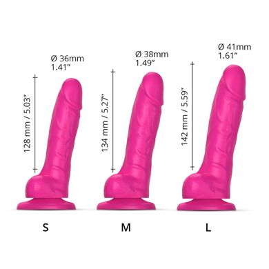 Реалістичний фалоімітатор Strap-On-Me SLIDING SKIN REALISTIC DILDO FUCHSIA - S, ефект рухливої шкіри