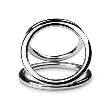 Потрійне ерекційне кільце Sinner Gear Unbendable &ndash; Triad Chamber Metal Cock and Ball Ring &ndash; Large, срібне
