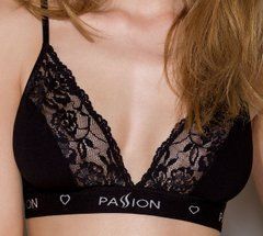 Еластичний топ з мереживом Passion PS001 TOP black, size XL