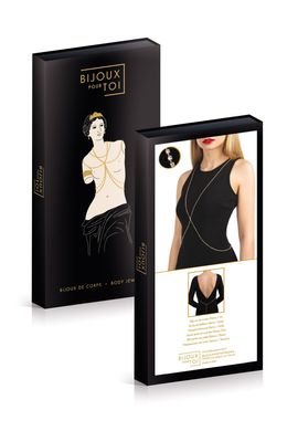 Золотистий ланцюжок для бюста Bijoux Pour Toi – Elena Gold зі стразами, Золотистый