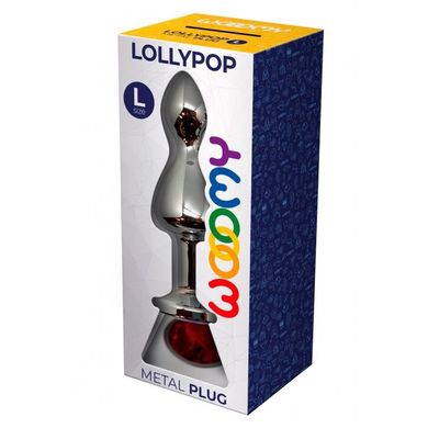 Анальна пробка Wooomy Lollypop Double Ball Metal Plug Red L