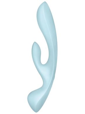 Двосторонній вібратор-кролик Satisfyer Triple Oh Light Blue, 3 мотори