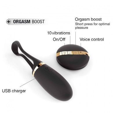 Віброяйце Dorcel Secret Delight Gold з пультом ДК, чорне
