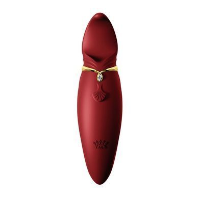Вібратор 2в1 з язичком Zalo &mdash; Hero Wine Red, кристал Swarovski, червоний
