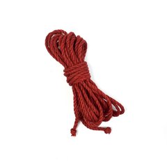 Джутова веревка BDSM 8 метрів, 6 мм, червоний колір