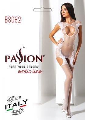 Ажурний бодістокінг з панчохами Passion BS082 white
