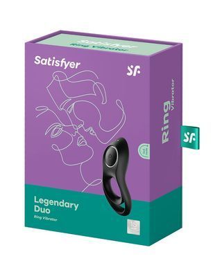 Ерекційне кільце з вібрацією Satisfyer Legendary Duo, чорне