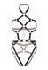 Портупея-тедді з екошкіри Leg Avenue Heart ring harness teddy M Black, підвіска-сердечко, ланцюги