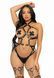 Портупея-тедді з екошкіри Leg Avenue Heart ring harness teddy M Black, підвіска-сердечко, ланцюги