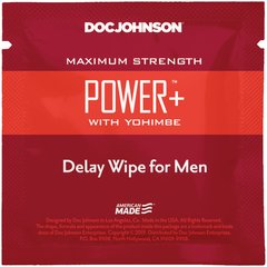 Пролонгуюча серветка Doc Johnson Power + Delay Wipe For Men з екстрактом йохімбе