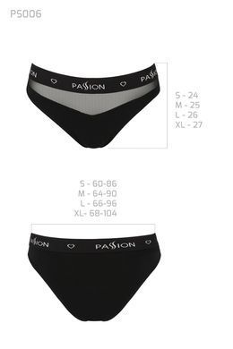 Трусики з прозорою вставкою Passion PS006 PANTIES black, size L