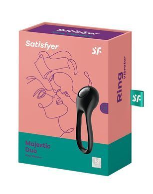 Ерекційне кільце з вібрацією Satisfyer Majestic Duo, чорне