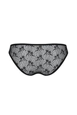 Трусики-сліпи з мереживною сіточкою Dina Thong black L/XL - Passion, Черный