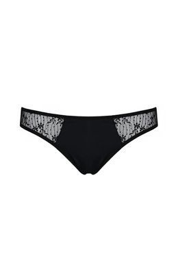 Трусики-сліпи з мереживною сіточкою Dina Thong black L/XL - Passion, Черный
