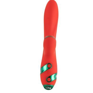 Вибратор-кролик с пульсацией и флогером LOCKINK SEVANDA Whip Vibrating Massage Wand, красно-зеленый