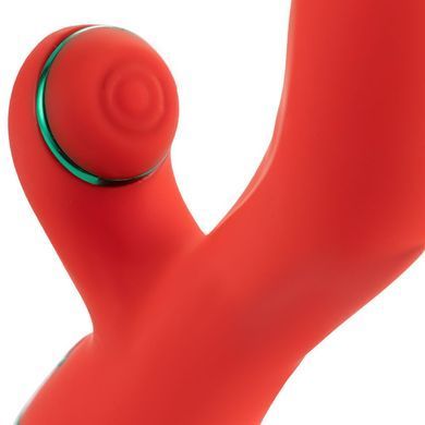 Вибратор-кролик с пульсацией и флогером LOCKINK SEVANDA Whip Vibrating Massage Wand, красно-зеленый