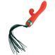 Вибратор-кролик с пульсацией и флогером LOCKINK SEVANDA Whip Vibrating Massage Wand, красно-зеленый