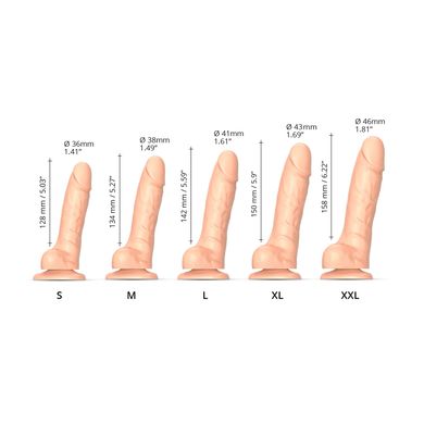 Реалістичний фалоімітатор Strap-On-Me Sliding Skin Realistic Dildo Vanille - XXL, ефект рухливої шкі