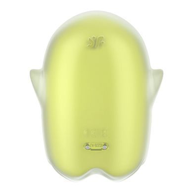 Вакуумный клиторальный стимулятор с вибрацией Satisfyer Glowing Ghost Yellow, светится в темноте