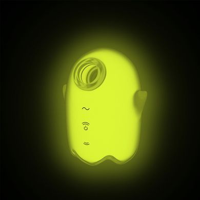 Вакуумный клиторальный стимулятор с вибрацией Satisfyer Glowing Ghost Yellow, светится в темноте