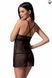 Прозора сорочка приталена QUENTRIS CHEMISE black XXL/XXXL - Passion Exclusive, трусики
