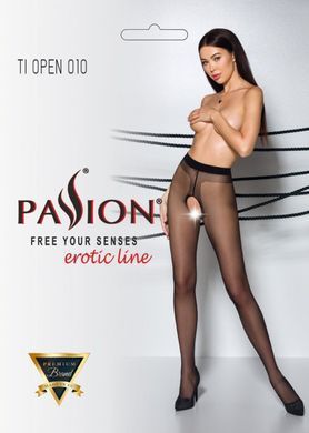 Колготки з відкритим доступом, контрастна лінія TIOPEN 010 black 5 (20 den) &mdash; Passion