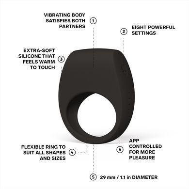Эрекционное кольцо с вибрацией LELO Tor 3 Black, черное