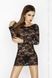 Прозрачная сорочка с длинным рукавом YOLANDA CHEMISE black L/XL - Passion, трусики