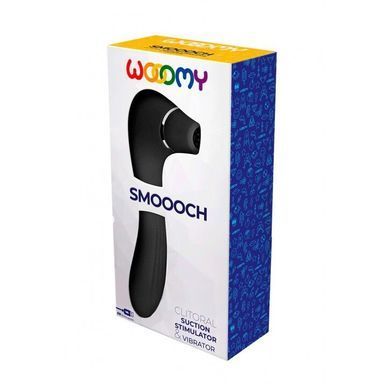 Вакуумный стимулятор с вибрацией Wooomy Smoooch черный