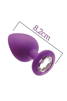 Анальна пробка з кристалом MAI Attraction Toys №48 Purple, довжина 8,2см, діаметр 3,5 см