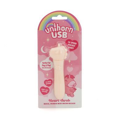 Вибратор-единорожка Unihorn USB Bullet &ndash; Heart Throb, розовый