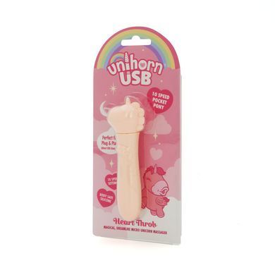 Вибратор-единорожка Unihorn USB Bullet &ndash; Heart Throb, розовый