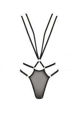 Відкритий боді зі стреп MEGGY black L/XL - Passion Exclusive