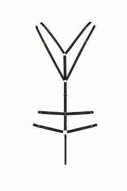 Відкритий боді зі стреп MEGGY black L/XL - Passion Exclusive