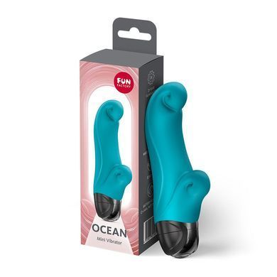 Вібратор-кролик Fun Factory OCEAN Aquamarine, бірюзовий