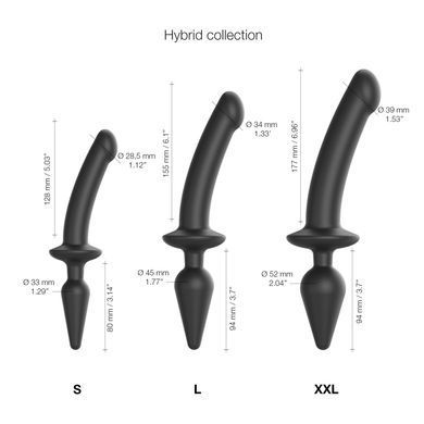 Анальна пробка з дилдо 2в1 Strap-On-Me SWITCH PLUG-IN DILDO Black XXL