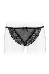 Трусики-стрінги з перловою ниткою Fashion Secret KATIA Black