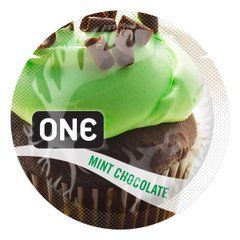 Ароматизований презерватив ONE FlavorWaves Mint Chocolate, 1 шт, зелений, запах м&rsquo;ятного шоколаду