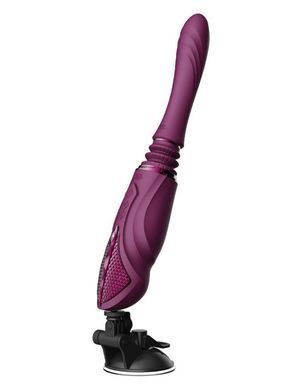 Компактна смарт секс-машина Zalo &ndash; Sesh Velvet Purple, 2 насадки, пульт ДК, кристал Swarovski